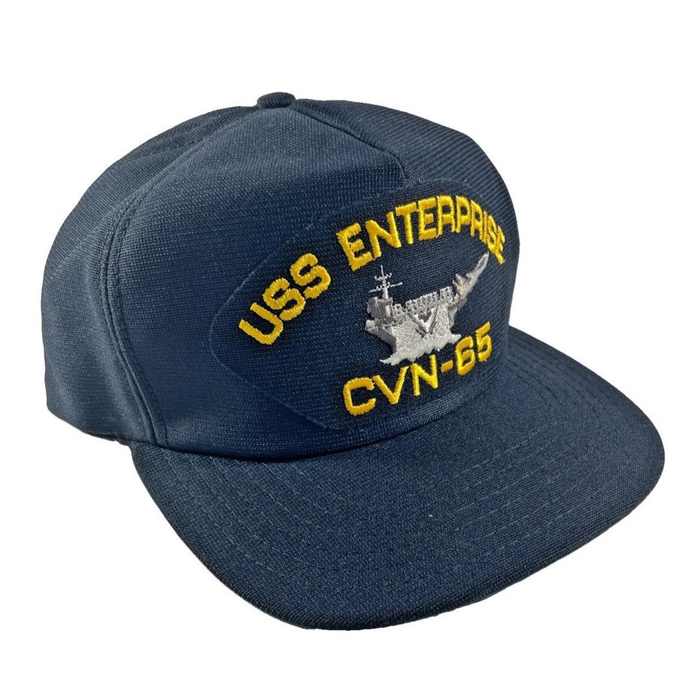 Vintage USS Enterprise CVN-65 Hat- Navy Blue Made in USA by Cap-10